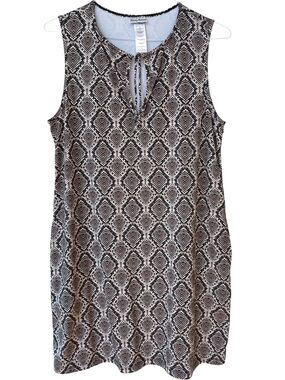 Tommy Bahama Split Neck Spa Dress Sz L Desert Python Swim Cover Up Casual Resort